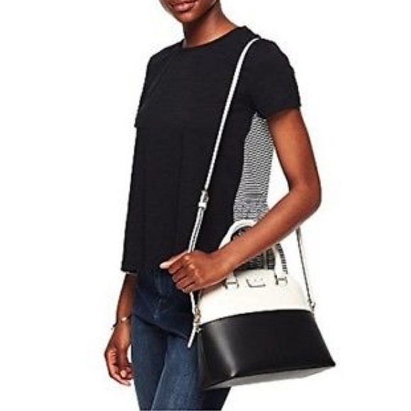 Kate Spade ♠️ NWT Black & White Satchel Bag - Picture 5 of 8